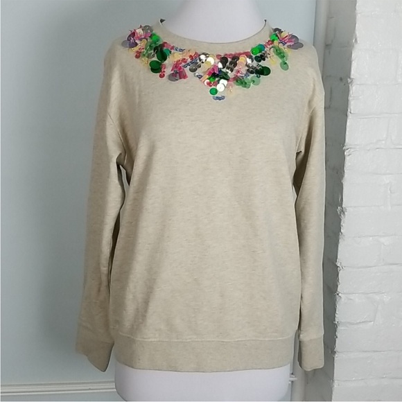 J Crew Embellished Sweatshirt - Picture 2 of 7